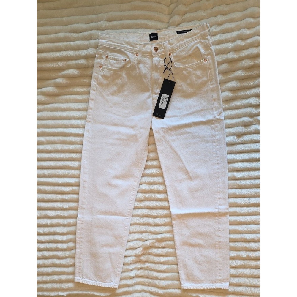 Edwin Hana Classic Straight Crop Jeans White Noise EW2013SNT Size 29 NEW